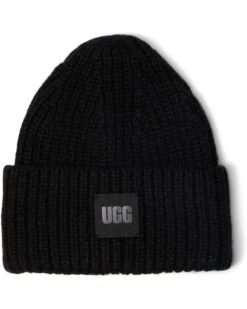 Chunky Rib Beanie with UGG Logo | Hats